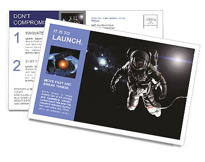 Astronaut performs work in space Postcard Template
