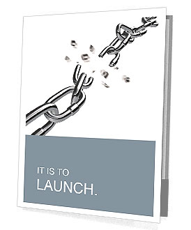 Broken chain as a symbol of liberation against the gray background Presentation Folder