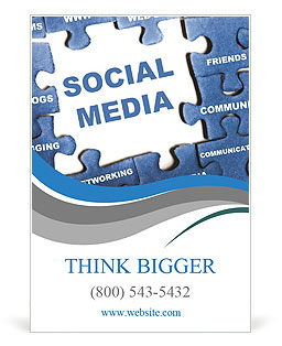 Social media blue puzzle Ad Template