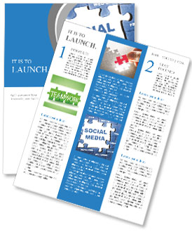 Social media blue puzzle Newsletter Template