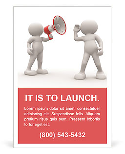 3d people listen to the megaphone Ad Template