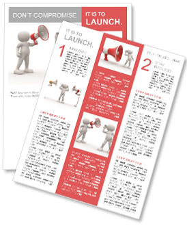 3d people listen to the megaphone Newsletter Template