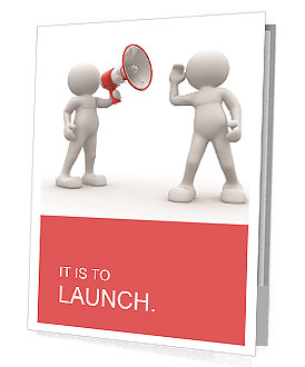 3d people listen to the megaphone Presentation Folder