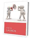 3d people listen to the megaphone Presentation Folder