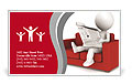3D human sitting on a red couch Business Card Template