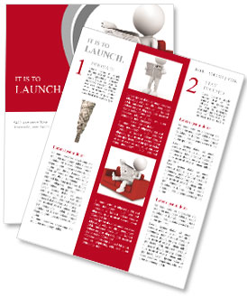 3D human sitting on a red couch Newsletter Template