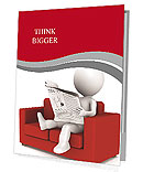 3D human sitting on a red couch Presentation Folder
