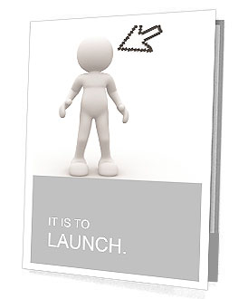 3d people on a blue background Presentation Folder