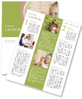 Smiling Optometrist Woman Fitting Eyeglasses On Young Girl Newsletter Template