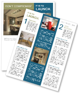 Modern-Style Dining Room And Kitchen Design. Newsletter Template