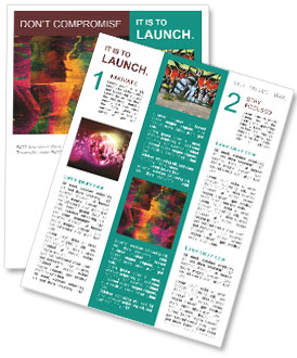 Vibrant And Colorful Abstract Art On Paper Background Newsletter Template