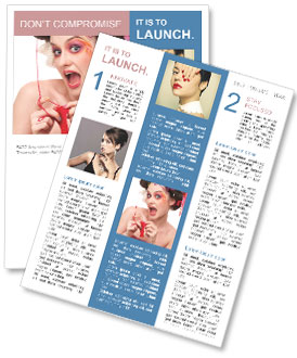 Colorful Knitting Style Portrait Of Fashionable Woman With Face Art And Wool Balls - Fun And Beautiful! Newsletter Template