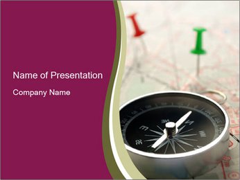 Table With Compass, Map, And Pushpin: Navigating Your Way To Success PowerPoint Template