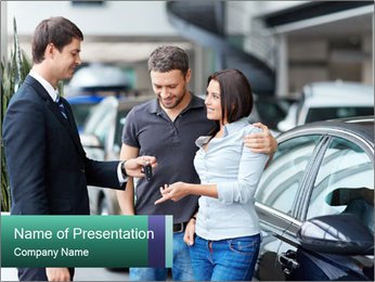 Millennial Couple Purchases Vehicle For The First Time PowerPoint Template