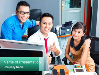 Collaborative Team Meeting Of An Asian Creative Agency In An Office With Laptops - Boosting Productivity PowerPoint Template