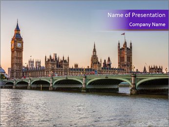 London's Houses Of Parliament And Big Ben At Twilight: A Breathtaking View PowerPoint Template