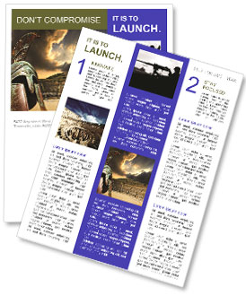 Ruined ancient Greek amphitheater and helmet Newsletter Template