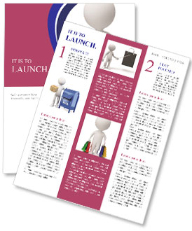 Isolated 3D Image Of Small People Carrying Shopping Bags On A White Background Newsletter Template