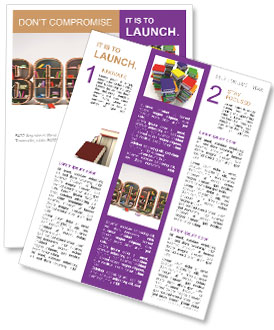 Colorful 3D Bookshelf Displaying Book Word In A Creative Manner Newsletter Template