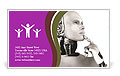 Isolated White Background Male Robot Deep In Thought Business Card Template