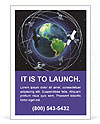 Background Of Satellites Orbiting Earth Ad Template