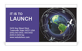 Background Of Satellites Orbiting Earth Business Card Template