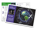 Background Of Satellites Orbiting Earth Postcard Template