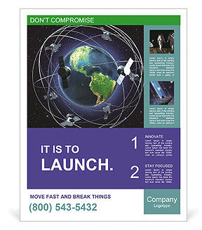 Background Of Satellites Orbiting Earth Poster Template