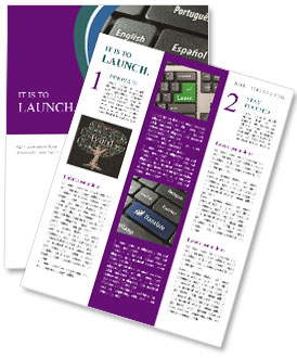 Online Multilingual Translation Concept: Close-Up Of Multi-Language Keyboard With Blue Translate Word Key (Clipping Path Included Newsletter Template