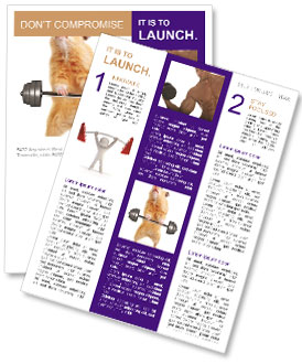 Isolated White Background Image Of Hamster With Bar Newsletter Template