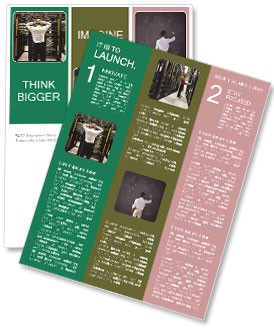 Astonished Man In A Data Center Network Environment. Newsletter Template