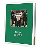 Astonished Man In A Data Center Network Environment. Presentation Folder