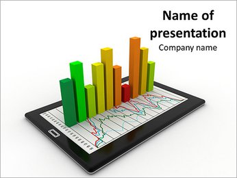 Tablet with Financial Graph PowerPoint Template