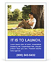 Man Using Tablet While Sitting Under A Tree. Ad Template