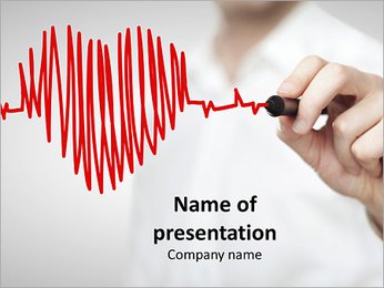 Doctor Drawing Red Heartbeat PowerPoint Template