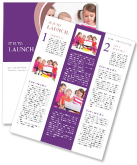 Collaborative Laptop Work By Four Children Newsletter Template
