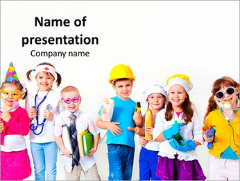 Kinderen dromen van een toekomstig beroep Sjablonen PowerPoint presentatie