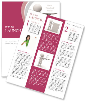 Product Display: 3D Male Model Featuring Tray With Pointing Finger On White Background Newsletter Template