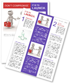 Medical 3D People: Doctor And Patient With Stethoscope Newsletter Template