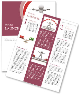 Achieving Work-Life Balance: 3D Rendering Of Human Character Symbolizing Balance In Life And Work Newsletter Template