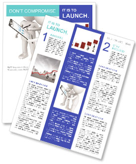 Business Forecasting With 3D Human Characters Analyzing Pie Charts And Graphs - Business People Series Newsletter Template