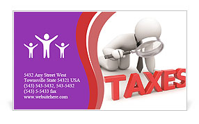 Tax Inspection: A Close Examination Of Personal Taxes Business Card Template