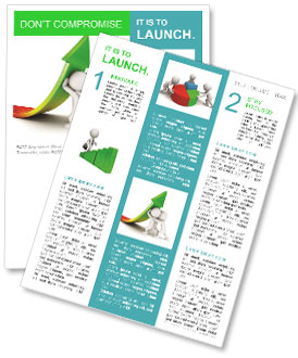 Isolated 3D Image Of White People Representing Sales Growth On White Background Newsletter Template