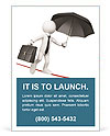 3D White Businessman Balancing Briefcase And Umbrella - Isolated On White Background Ad Template