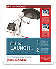 3D White Businessman Balancing Briefcase And Umbrella - Isolated On White Background Poster Template
