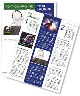 Isolated 3D White Dj With Headphones And Mixer On White Background Newsletter Template