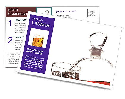 Bottle of Scotish Whiskey Postcard Template