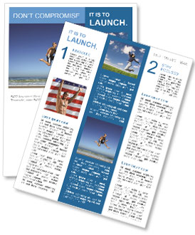 ビーチでジャンプする若い男 ニュースレター