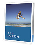Young Guy Jumping on the Beach Presentation Folder