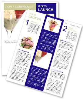 Ice Cream Decorated with Strawberry Newsletter Template